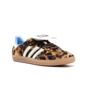 adidas Leopard Print Women's Shoes with Blue Accent